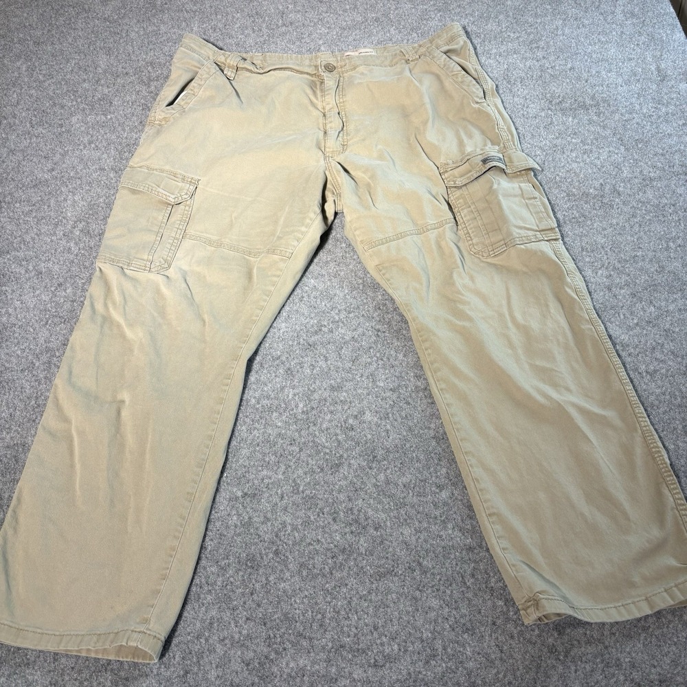 Wrangler Relaxed Fit Cargo Pants Mens 40x30 (Fits 42X28) Khaki Utility Stretch